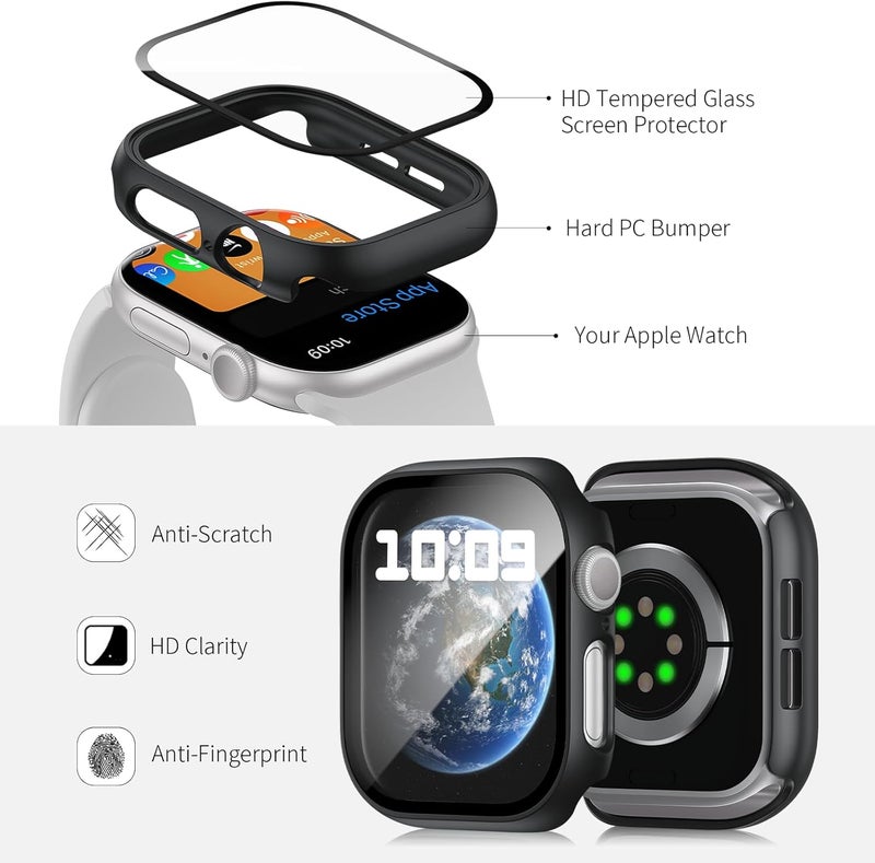 HASDON [12 Pack Case Compatible with Apple Watch Series 11/10 42mm with Tempered Glass Screen Protector, Full Coverage Bumper Hard PC Shockproof Protective Cover for iWatch Series 11/10 42mm - Image 3